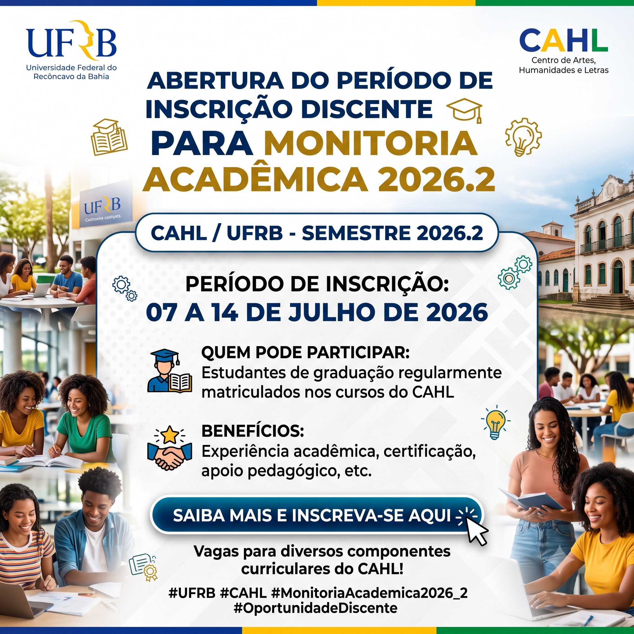 Programa de Monitoria CAHL - Semestre 2026.2