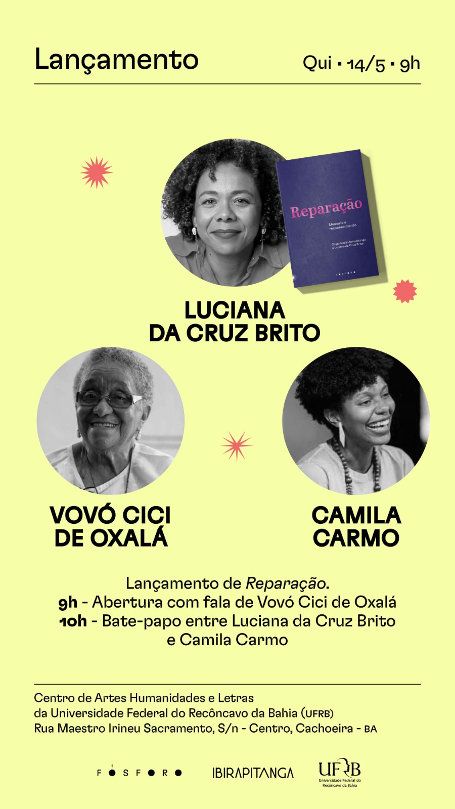 Lançamento do livro Reparação e Ocupação artística no CAHL 