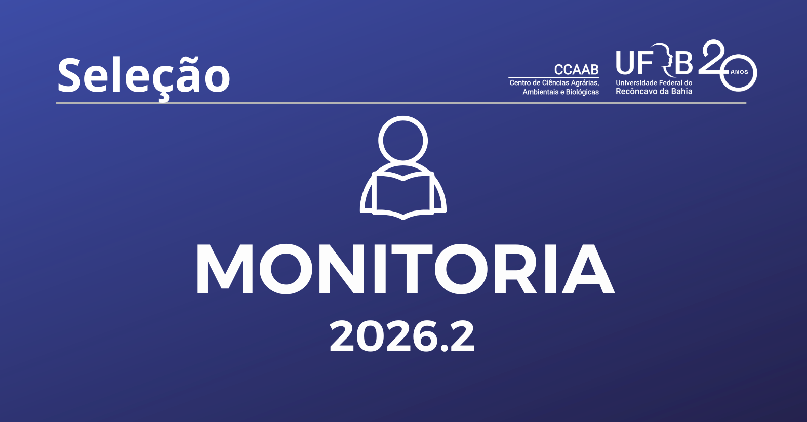 Edital de Monitoria 2026.2 - Inscrições abertas