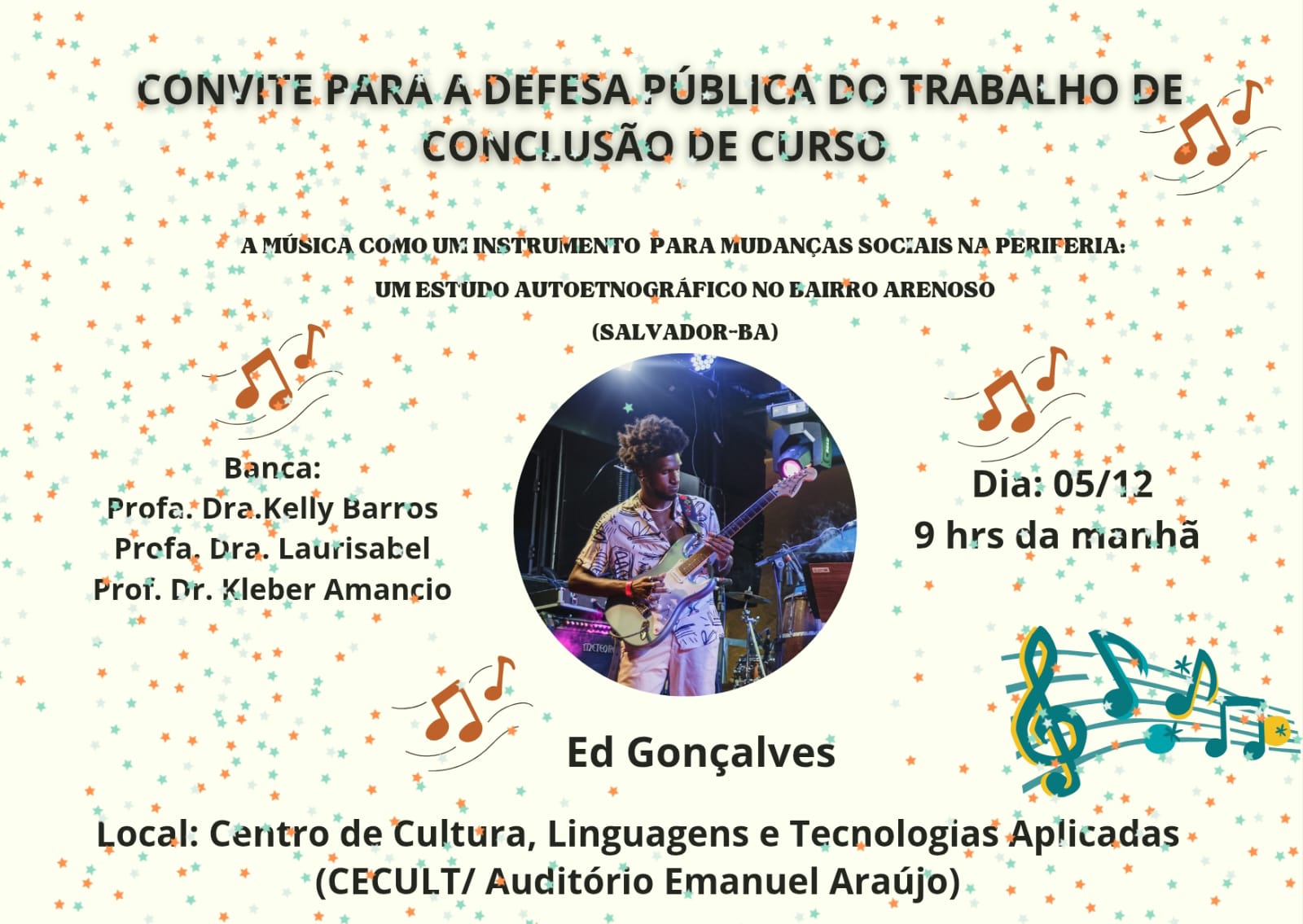 Convite – Defesa Pública de TCC de Ed Gonçalves