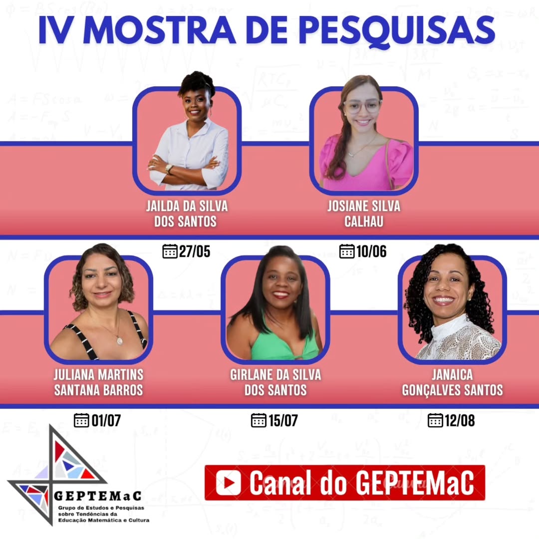 IV Mostra de Pesquisas GEPTEMaC
