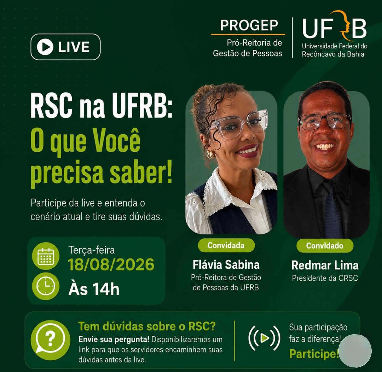 Live: RSC na UFRB – O que você precisa saber!