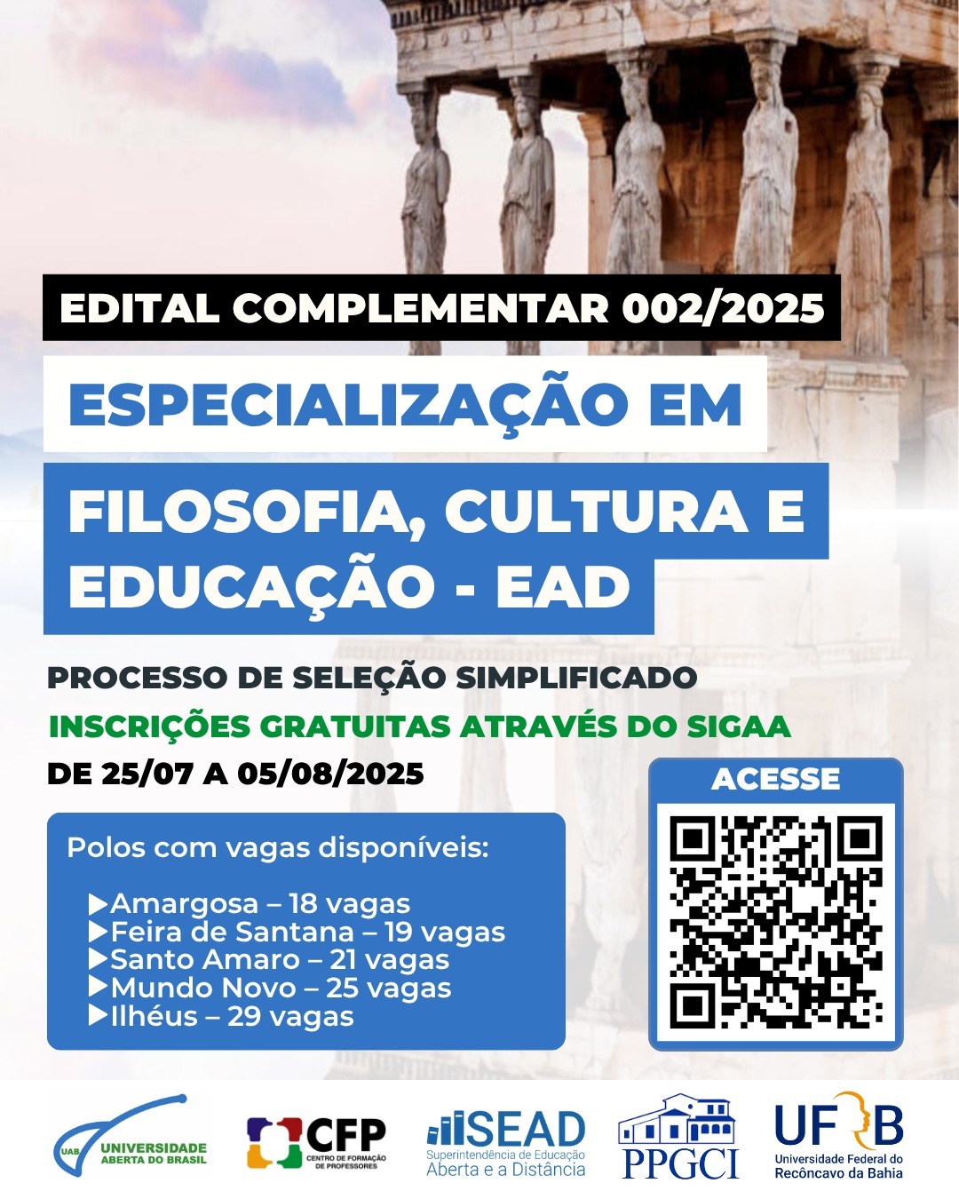 Especialização 2025 Seleção de Aluno Regular Edital Complementar