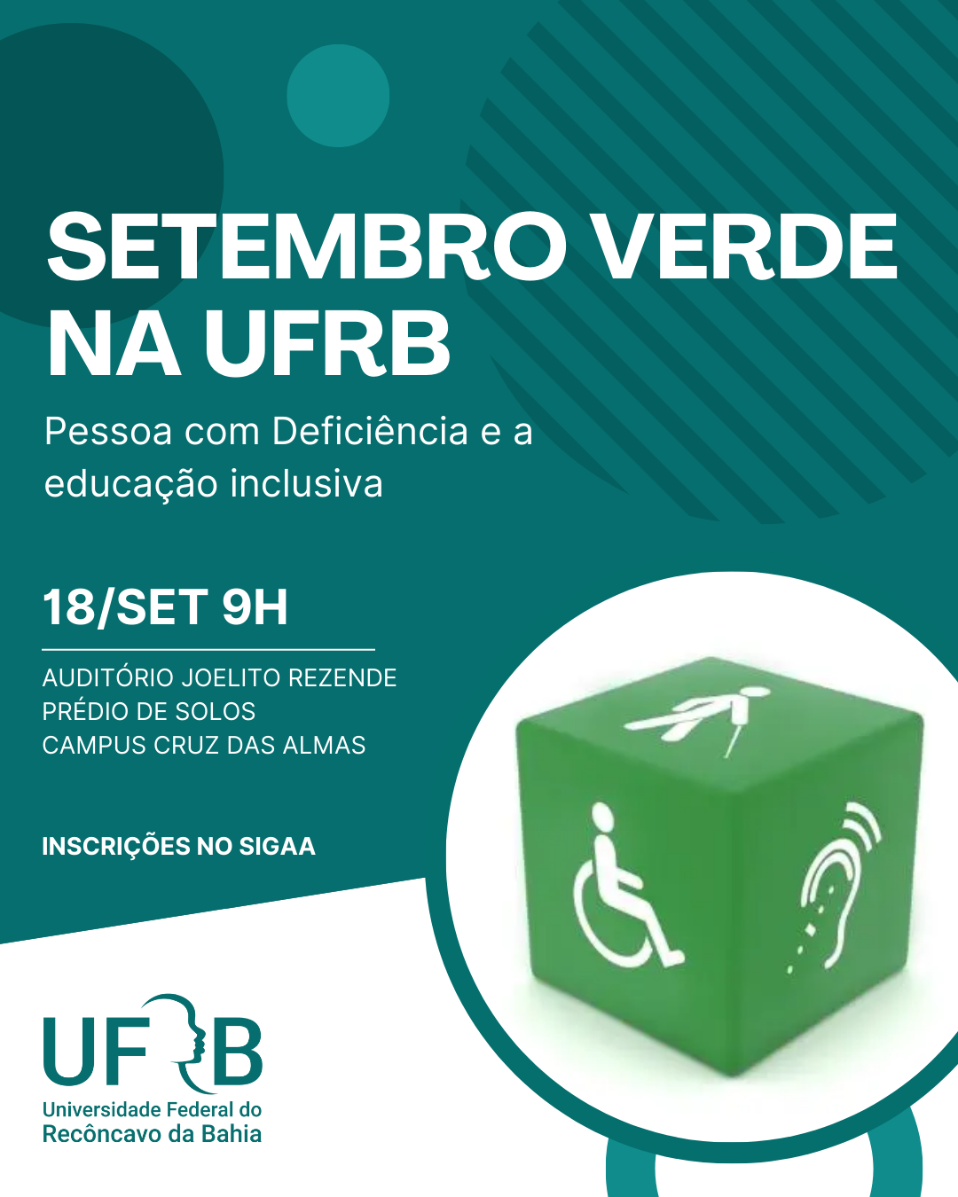 Setembro Verde na UFRB: Pessoa com deficiência e a educação inclusiva