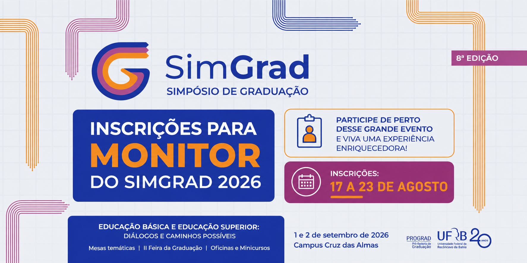 Prograd abre inscrições para seleção de monitores(as) do Simpósio de Graduação 2026